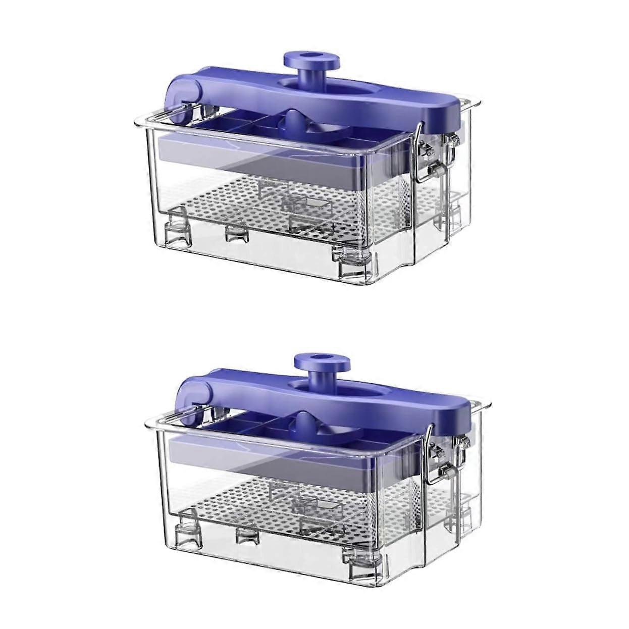 Yoghurt Separator Mesh Strainer Bag Set for Yoghurt Cheese Making, Blue Plastic Tofu Presser and Nut Milk Filter, 2 Sets