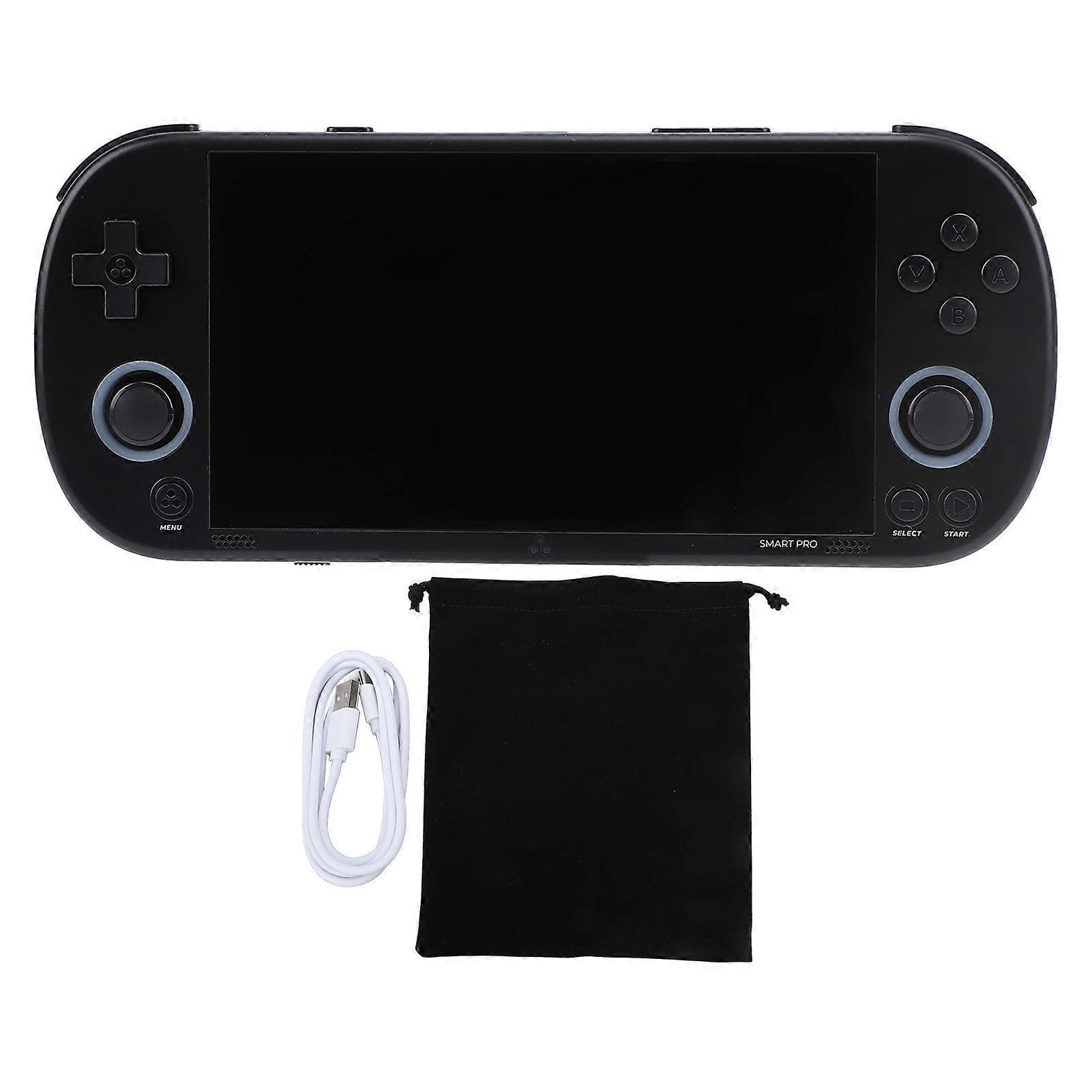 Handheld Game Console 4.96 Inch IPS Screen 9000+ Games Built in 64G Memory Card A133P Processor Support WiFi Multiplayer Online Battle Black