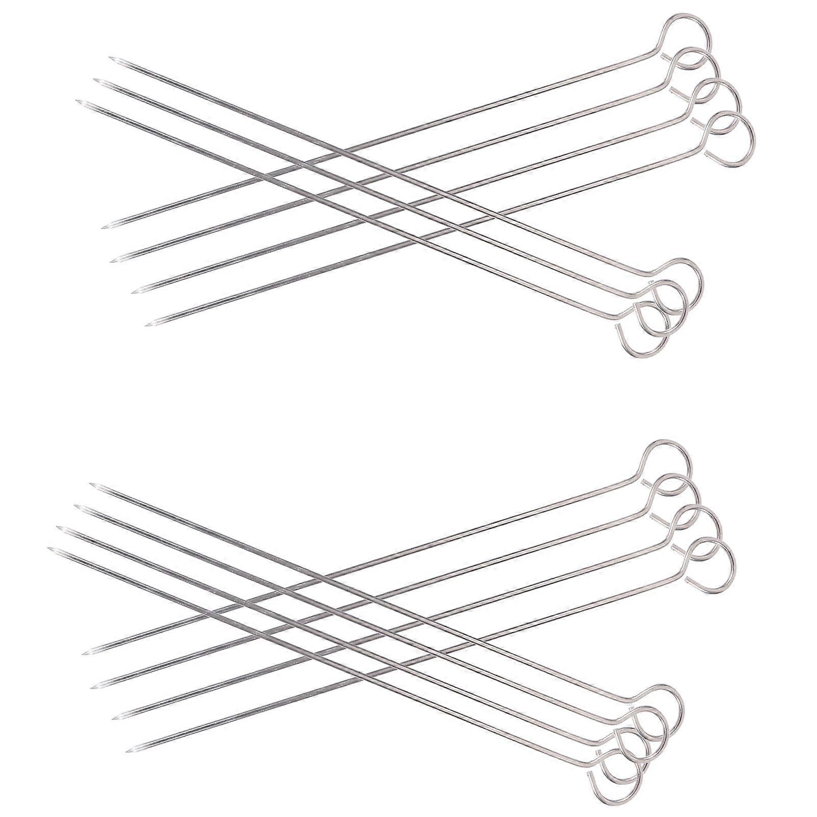 Sturdy Stainless Steel BBQ Skewers for Home Use Smooth Edge Silver 30 Pieces