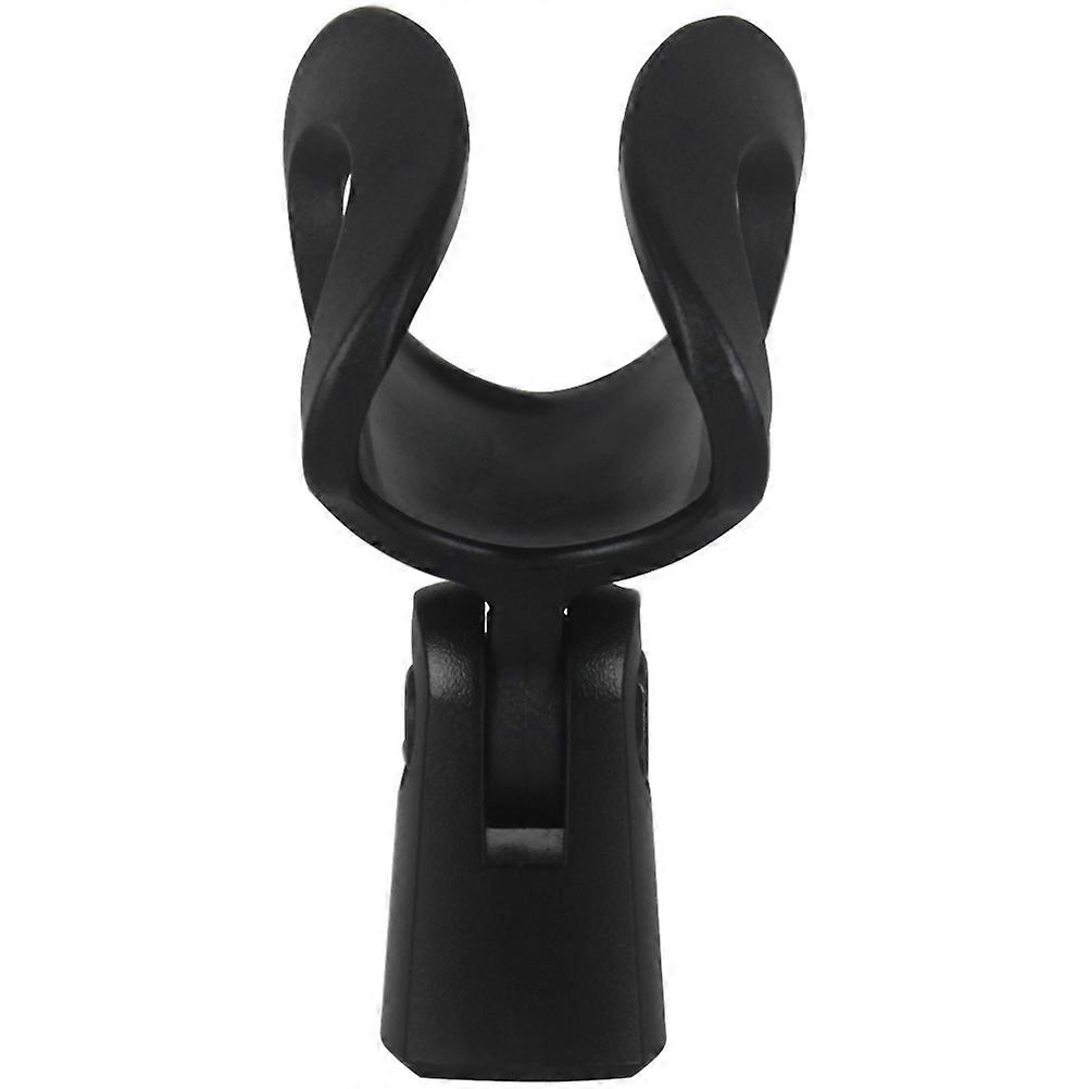 Adjustable Rotatable Microphone Clip Hard Plastic Holder for Handheld Mics Black Secure Access