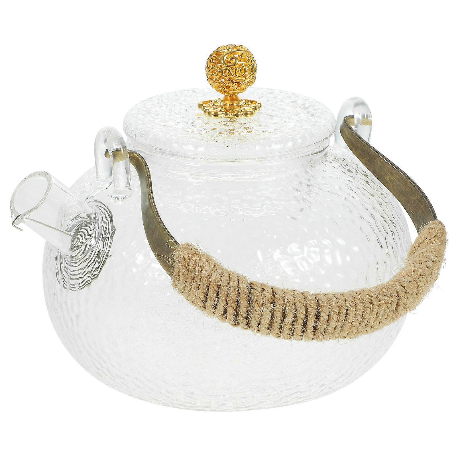 Glass Tea Kettle with Comfortable Handle, Perfect for Stovetop Brewing