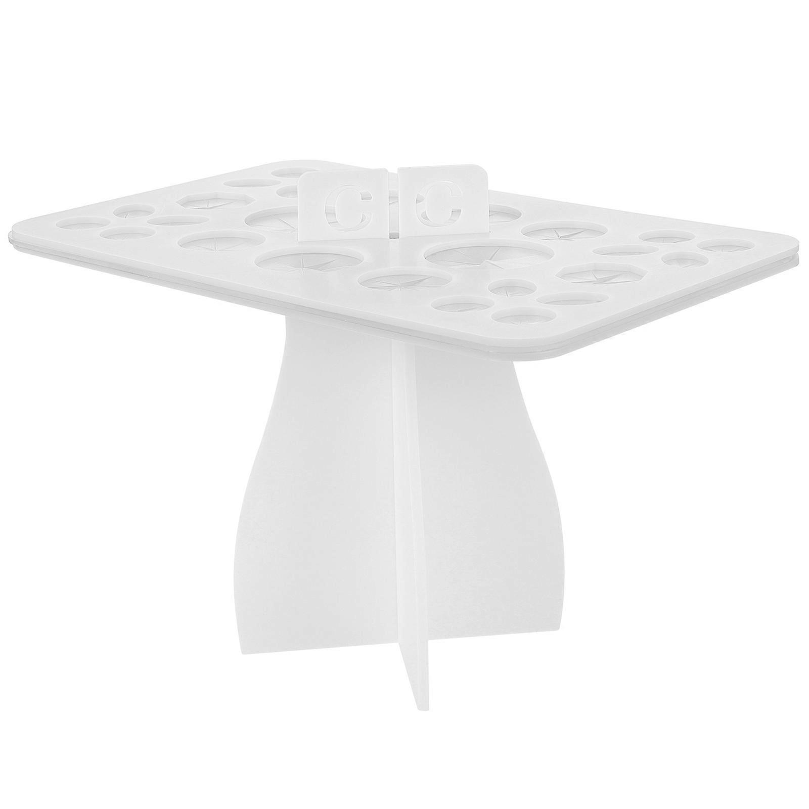 Makeup Brush Holder with Drying Rack for Storage Compact Size White Plastic