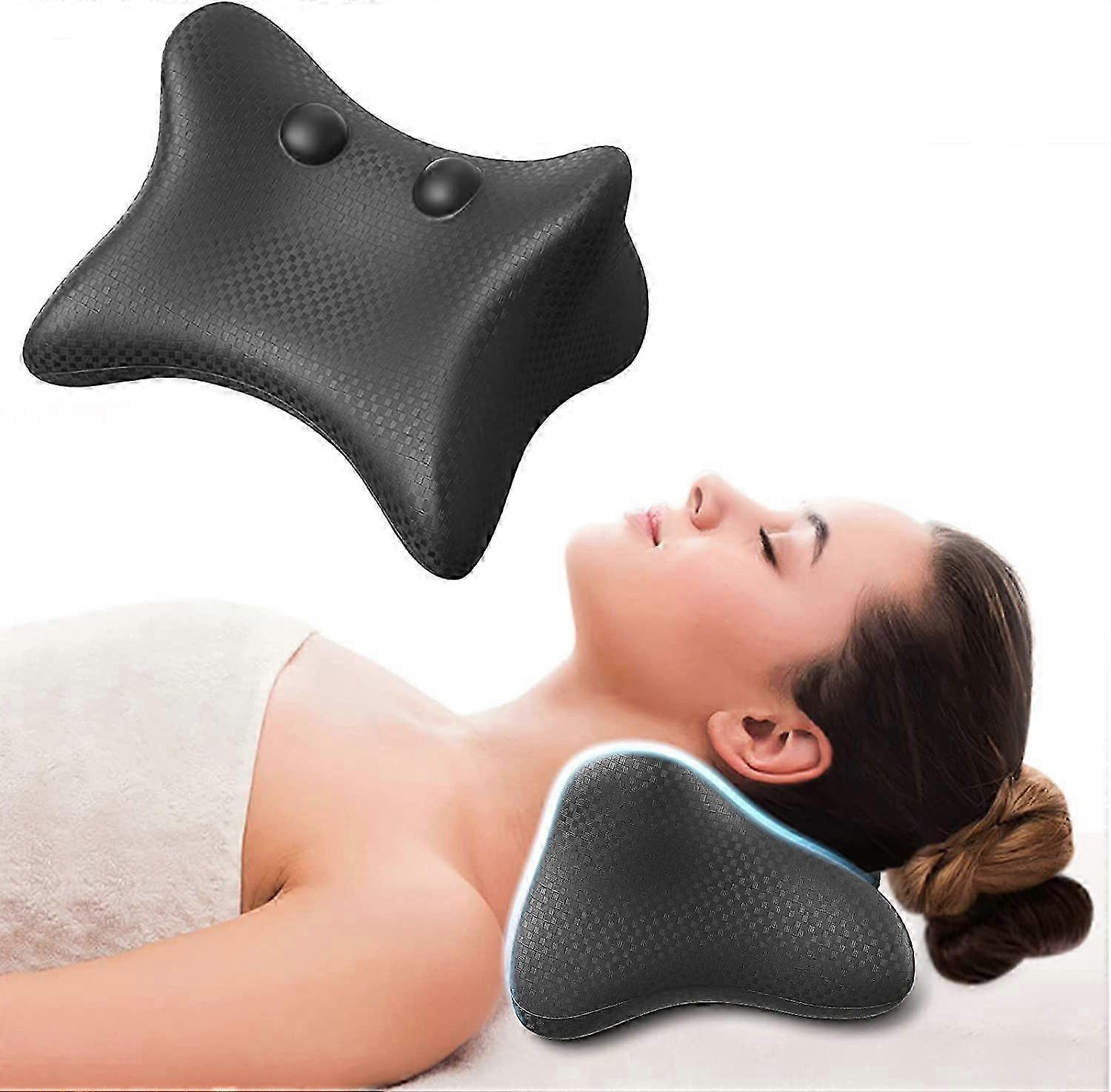 ネックトラクションピロー:首の痛みと筋肉のリラクゼーションのための頸椎ストレッチャー