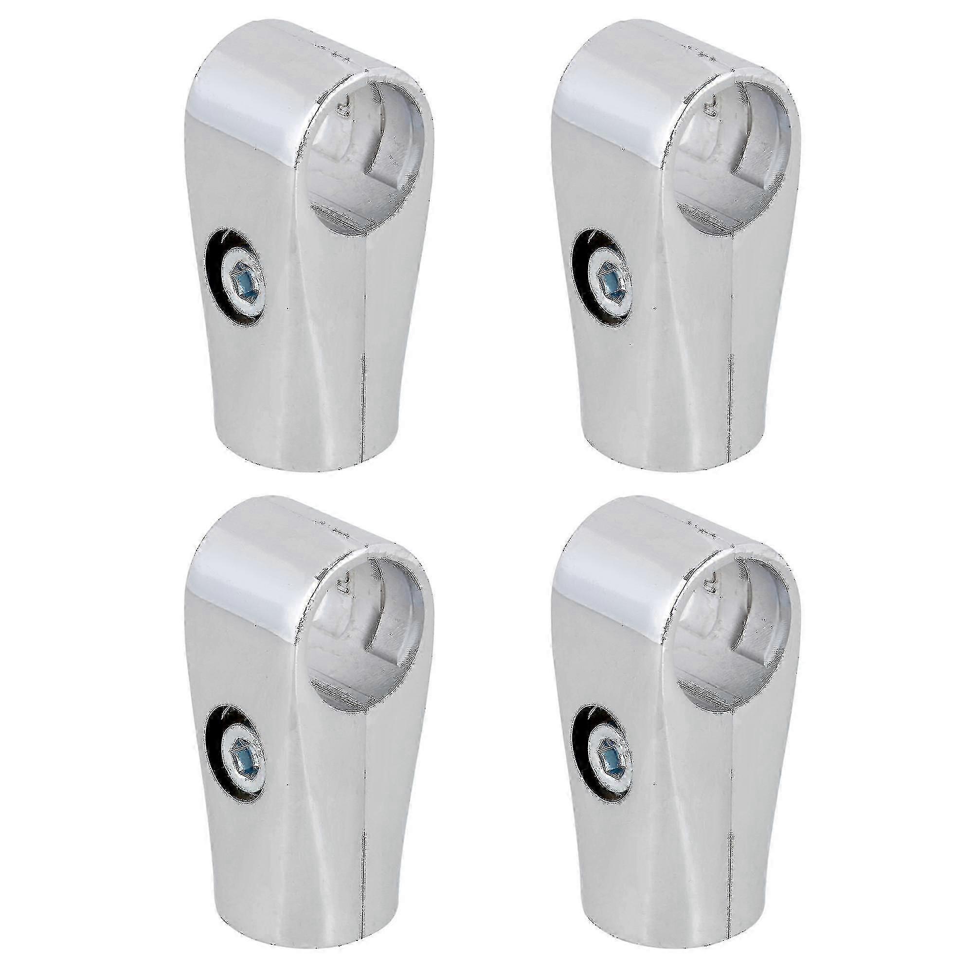 4pcs Metal Drying Rack Pipe Fittings with Two-Way Connector, 25mm Inner Diameter