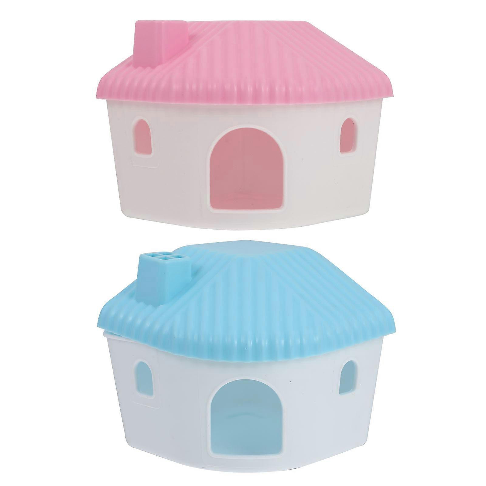 2Pcs Small Animal Hideout Toy Hamster Hut Mouse Guinea Pig