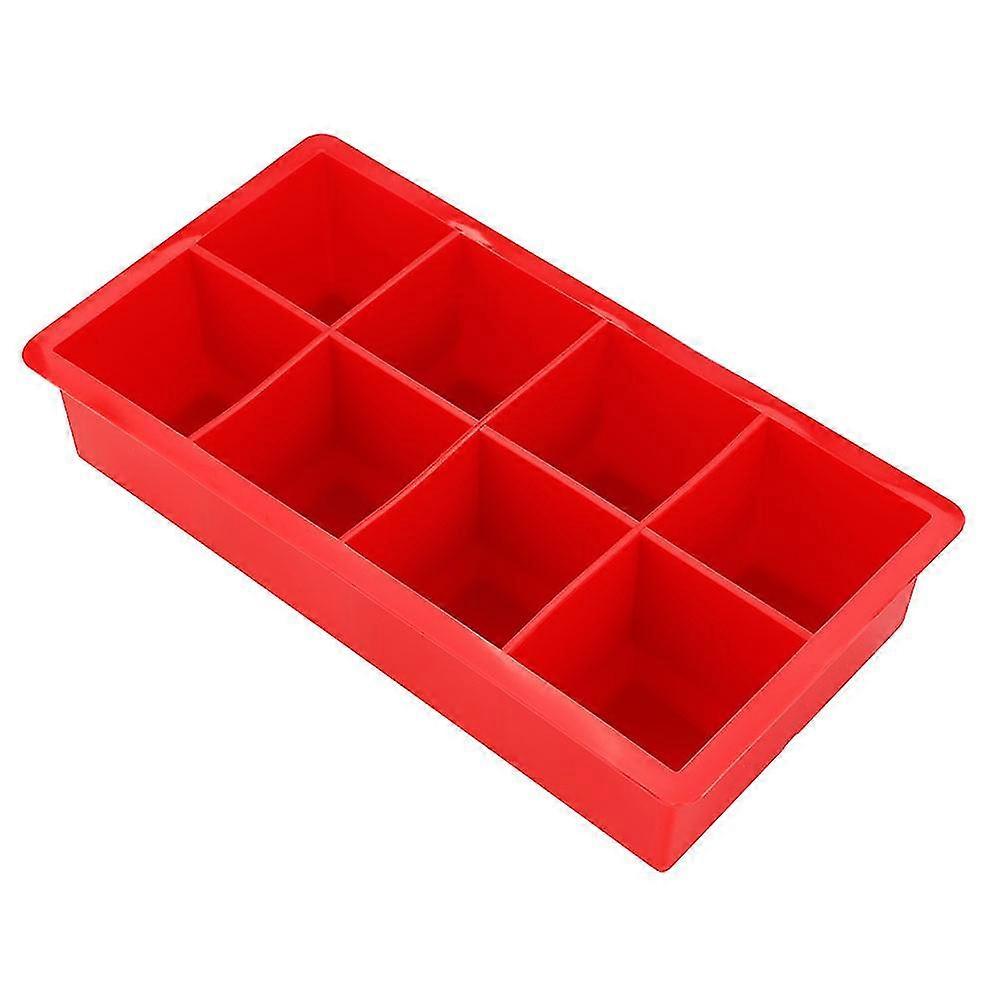Silicone Ice Cube Mold 8-Cavity Chocolate Candy Tray Kitchen Tool Red