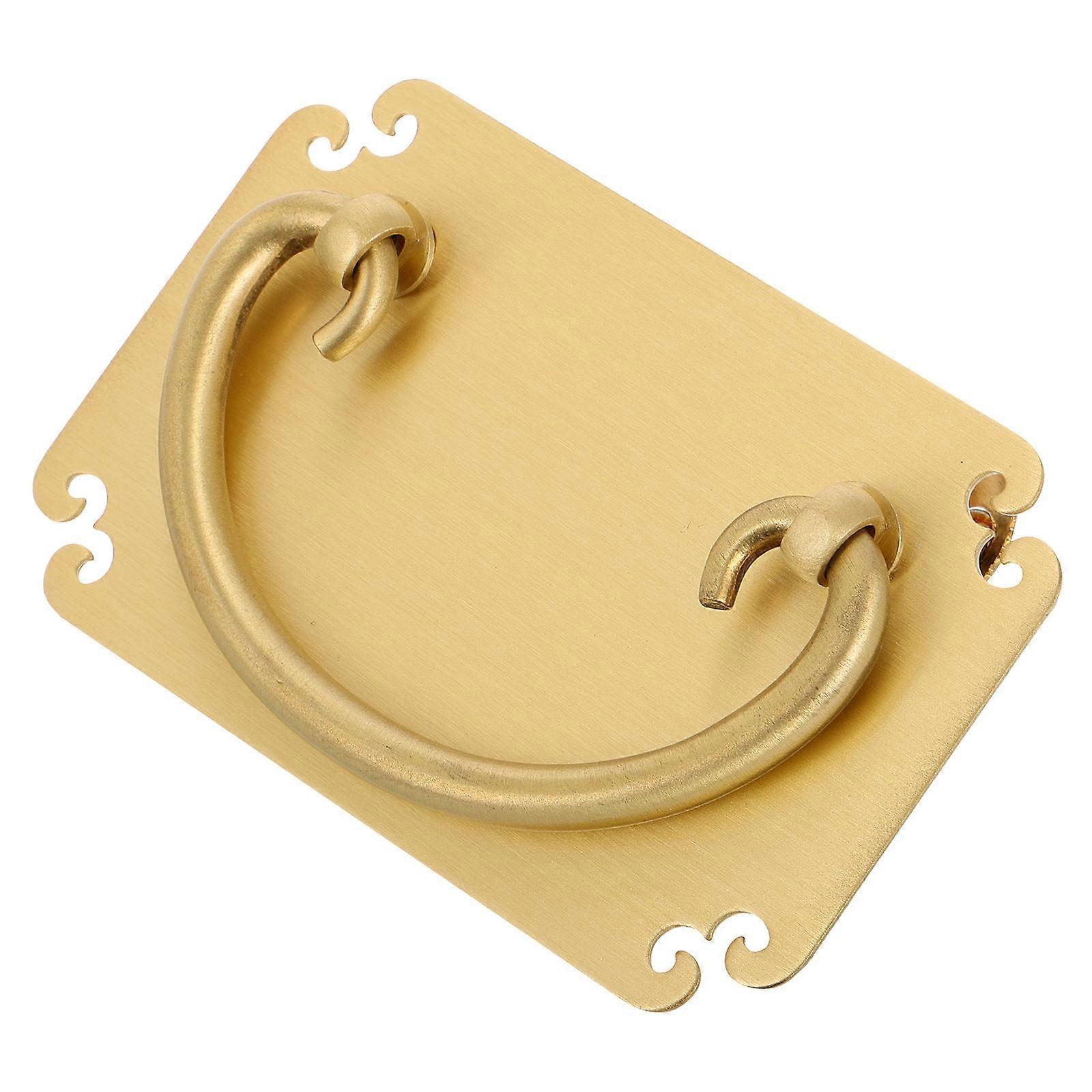 Creative Handle Antique Design Rectangular Drawer Pulls Home Decor Golden Color 3.54X2.36X0.59IN Easy Installation 1Set