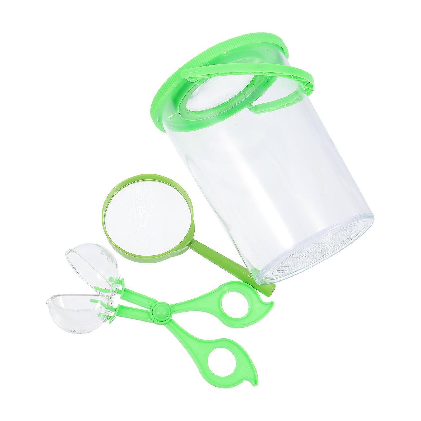 Insect Observation Barrel with Magnifying Top for Kids 3pcs ABS Acrylic 3pcs/set