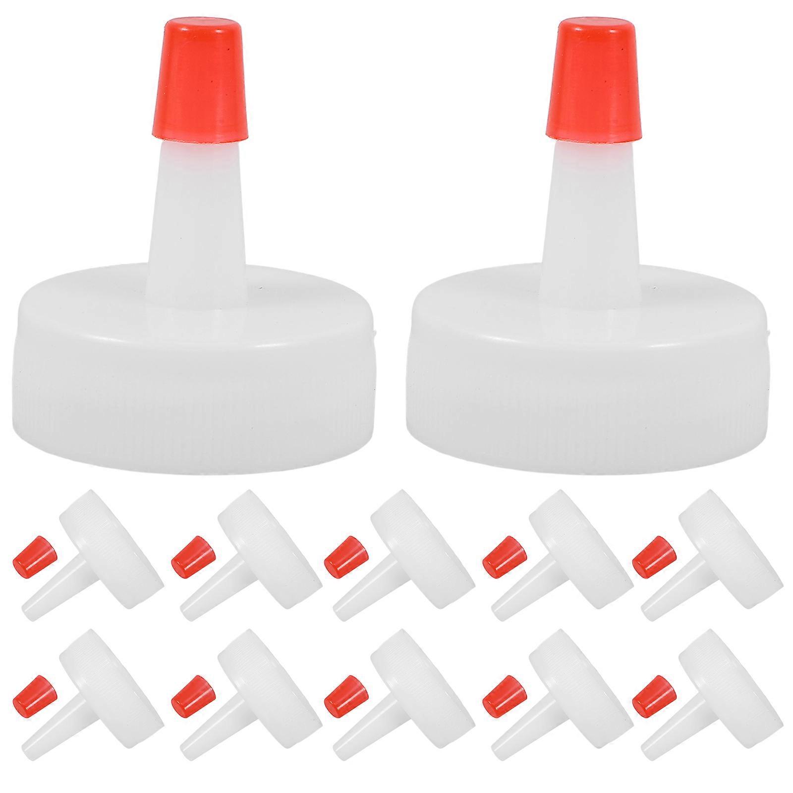 Flavoring Bottle Cap Squeeze Bottle Cap Pointed Mouth For Home Use 20Pcs