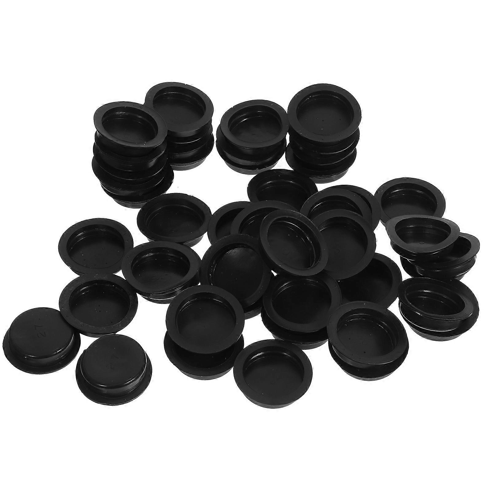 Rubber Saving Box Plug Piggy Bank Stoppers Bottom Cover For Various Occasions Black Circular Easy to Use and Install 50Set