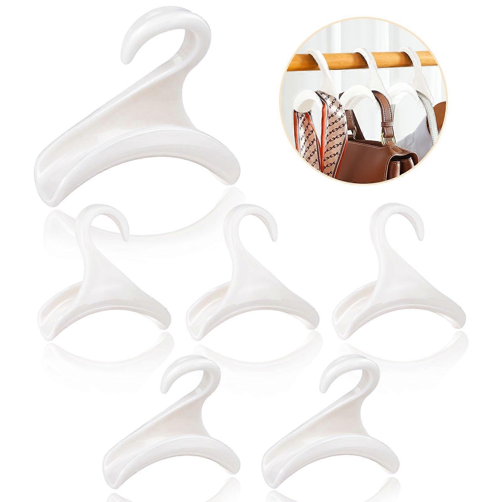 Pack of 6 Handbag Hangers Hooks for Hanging Tote Bag Backpacks (White)