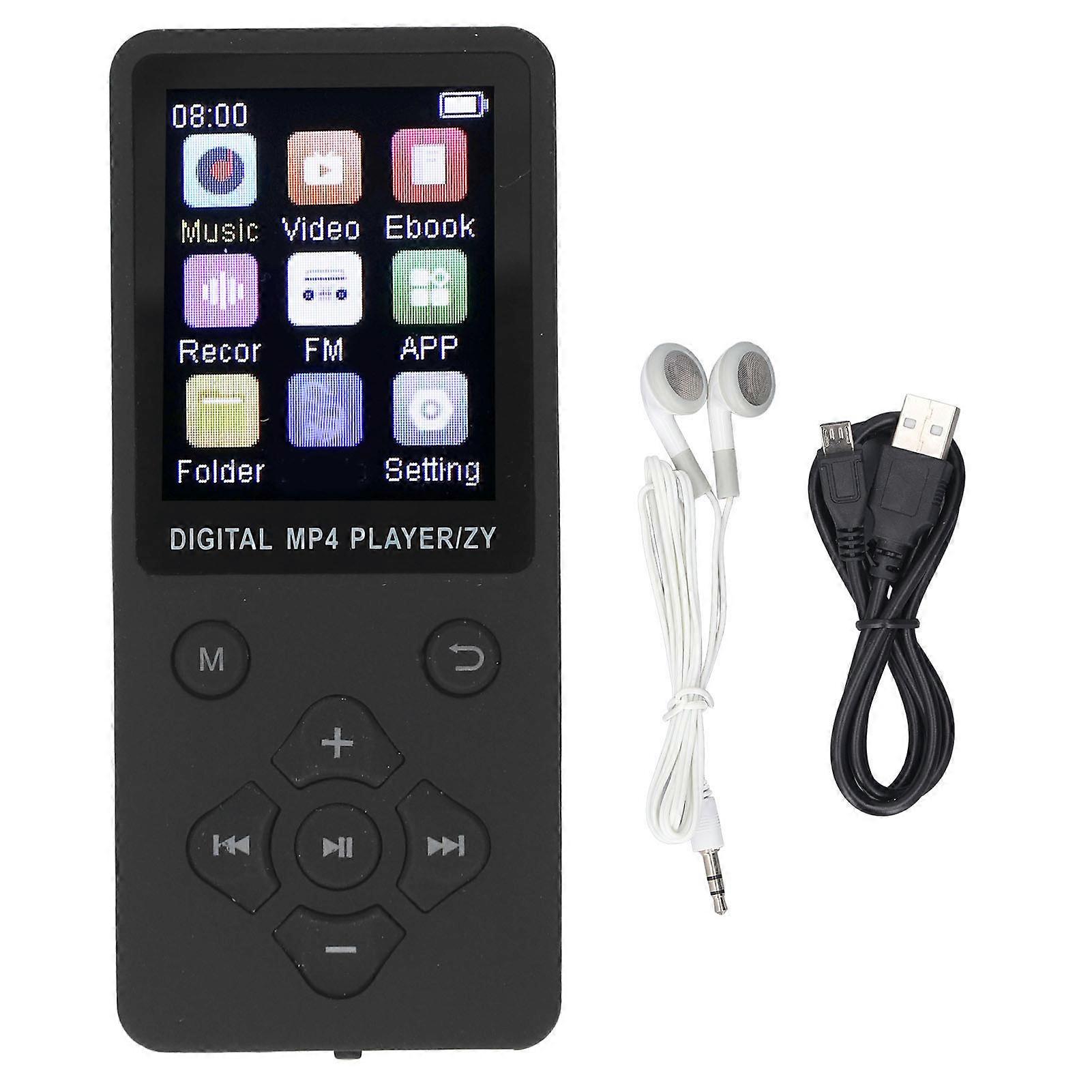 Portable MP3 Player with 1.8 inch Color Screen and Bluetooth 5.0, HiFi o Player for Photos, Videos, Books, Recording, Black