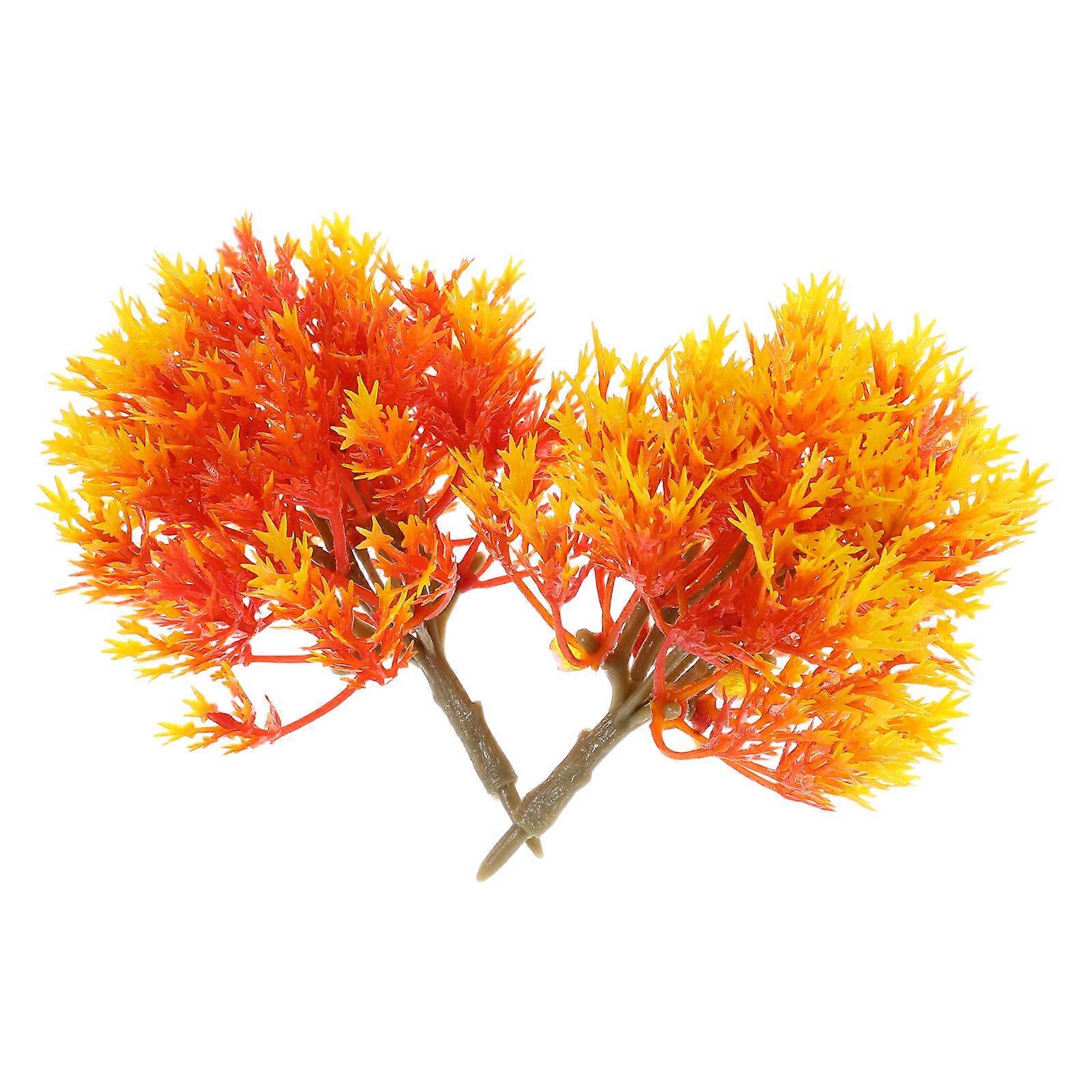 الإبداعية شجرة القيقب على شكل زخرفة بلاستيكية لديكور حديقة الجنية لون متنوع 2 قطعة