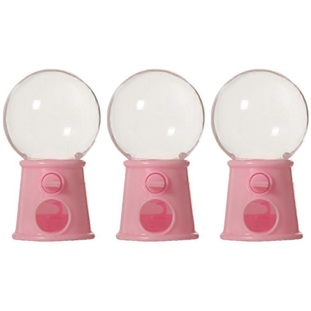 Mini Vending Machine For Candy Plastic Compact Design Pink 3Pcs For Children