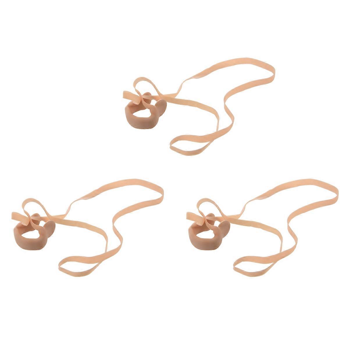 Beige Elastic Rubber String Nose Clip Protector for Swimming