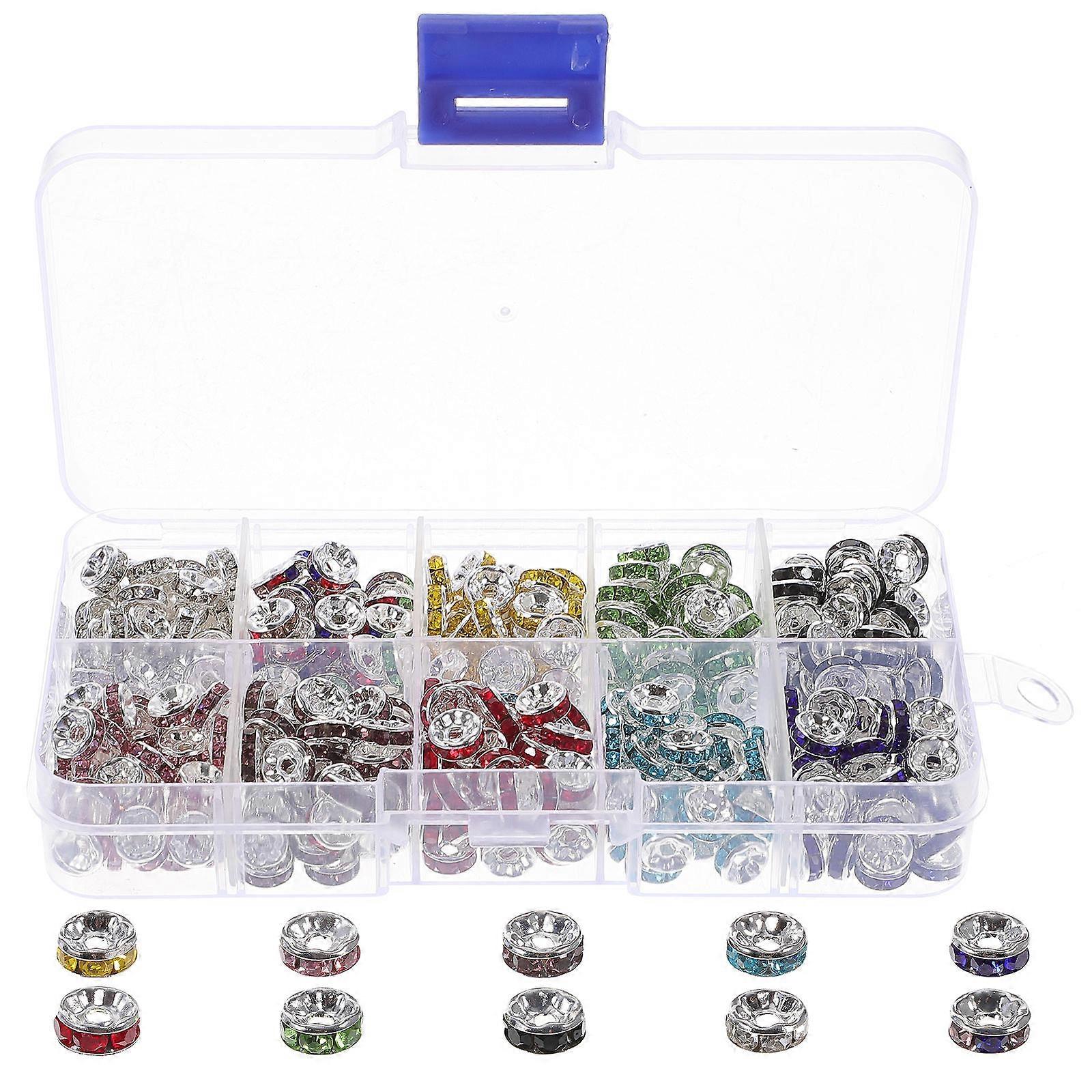 1 Box Spacer Beads Iron Spacer Beads Rhinestone Loose Beads Diy Jewelry Making Beads
