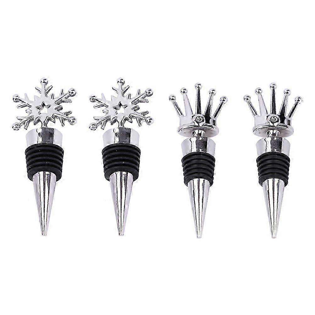 4pcs Creative Wine Bottle Stoppers Multipurpose Wine Bottle Plugs (Silver)