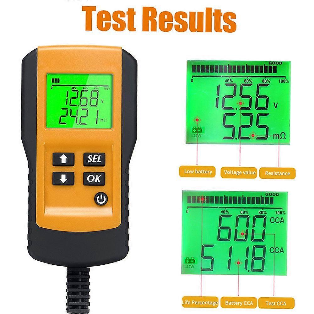Digital 12V Car Battery Tester Load Test and Analyzer of Battery Life Percentage,Voltage, Resistance and Deep Cycle Battery MK66698