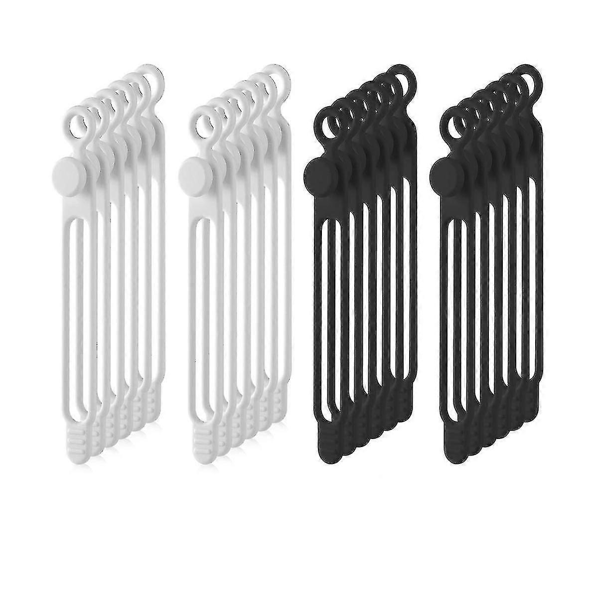 40pcs Cable Tie Silicone Reusable Holder Strap Adjustable Cable Straps Multipurpose Cable Organize
