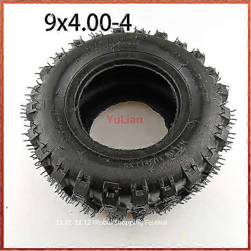 9x4.00-4 Tube Type Tire for Lawn, Motocross, Lawn Mower without Tube, Golf, Go Cart, ATV, Pocket Bike, Go Kart