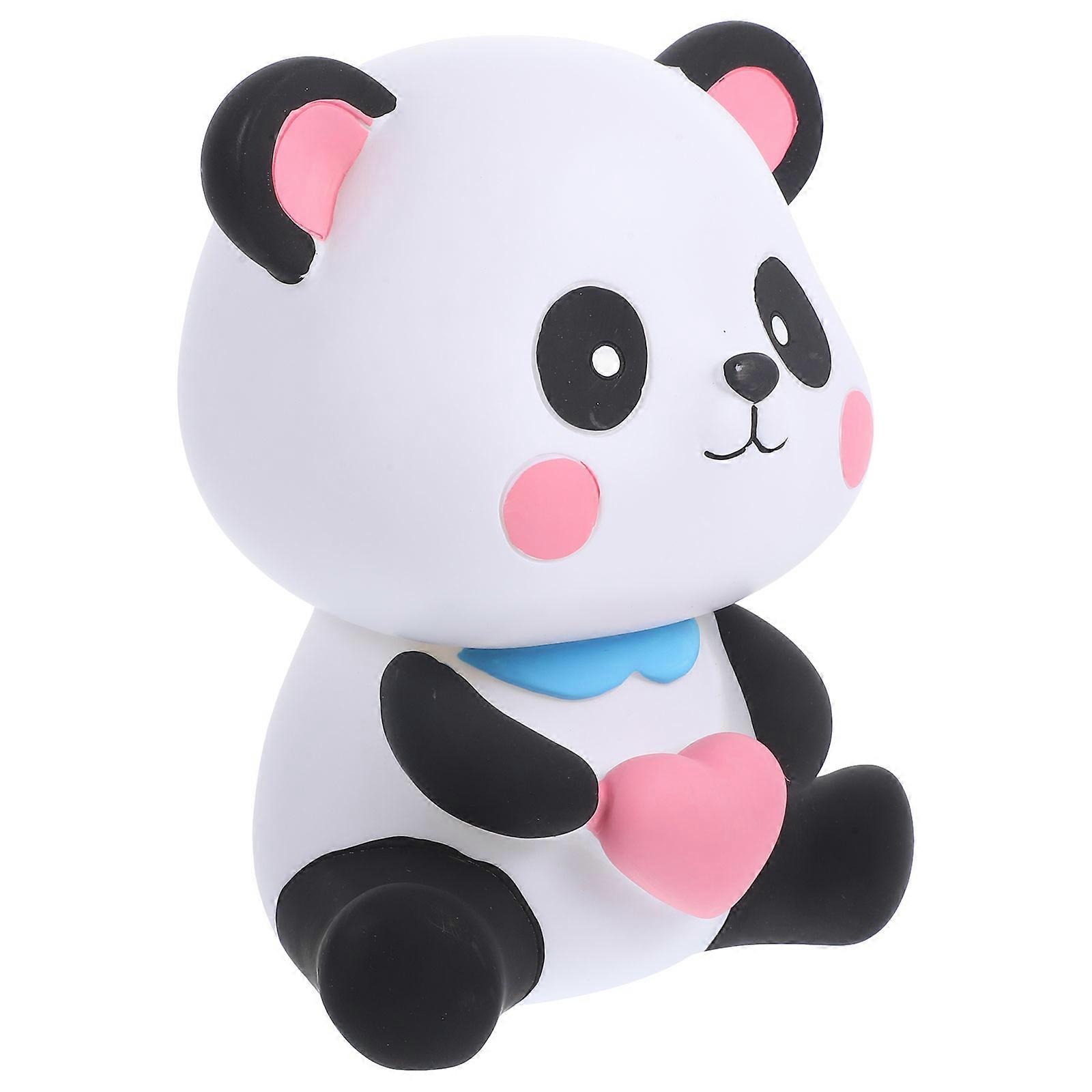Panda Stationery Panda Shaped Coin Box Desktop Saving Jar Cute Design Black 18.5X13.5CM Saving Money 1Pack