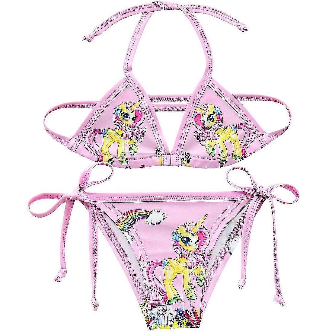 2022 Unicorn Girls Baddräkt Två Delar 3-12 År Badkläder för barn Unicorn Bikini Set För Flicka Simning Strandkläder G48-8073