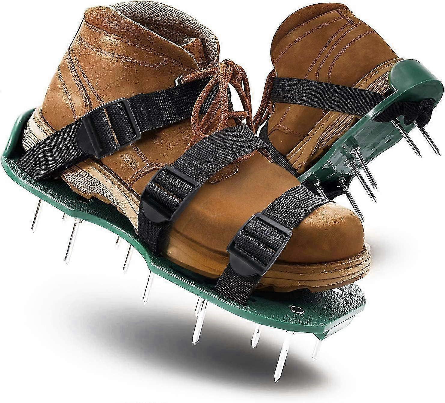 Adjustable Strap Lawn Aerator Shoes with Spikes for Effective Grass Aeration (Suitable for Various Brands)