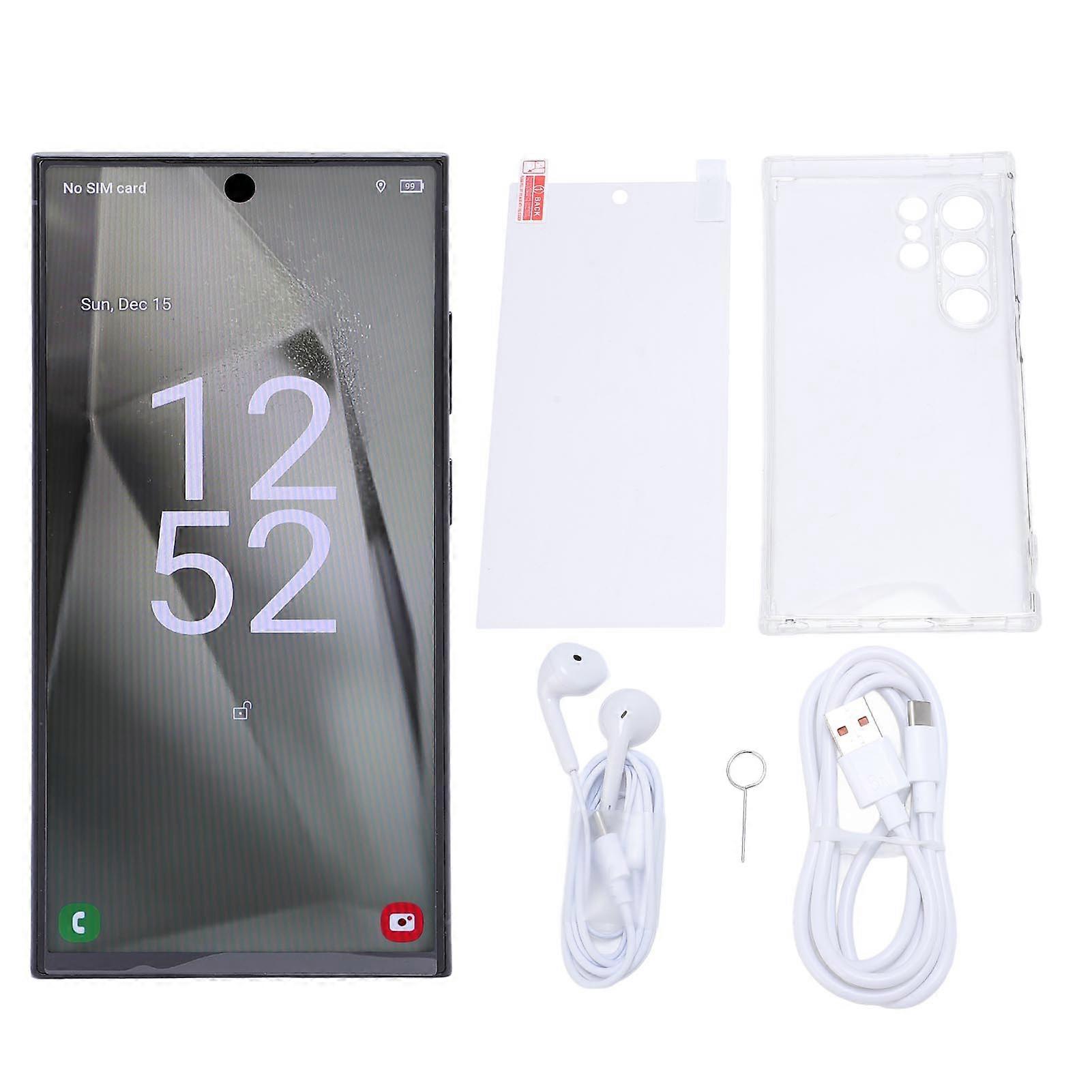 Black 4G Smartphone with Stylus - 6.8" HD Screen, 16GB RAM, 256GB ROM, Android 14.0