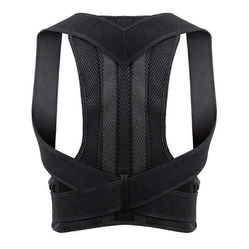 Adjustable Shoulder Lumbar Brace Support Corset Back Belt for Men, X-Large, Black, Posture Correction, Pain Relief