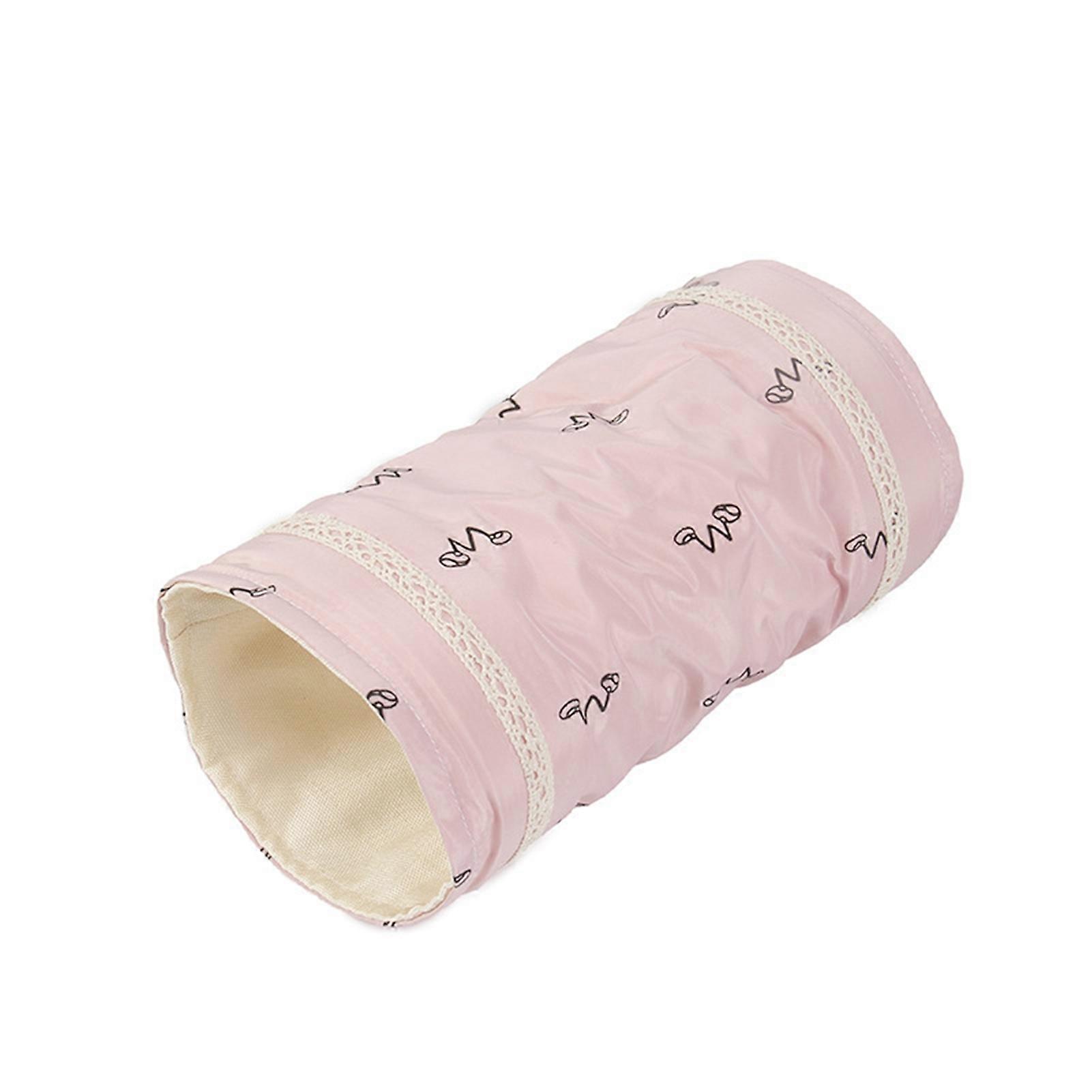Hamster Tunnel Bed Warm Soft Hideout Small Pet Tunnel Tube Nest for Guinea Pig Lizard Spring Autumn Pink