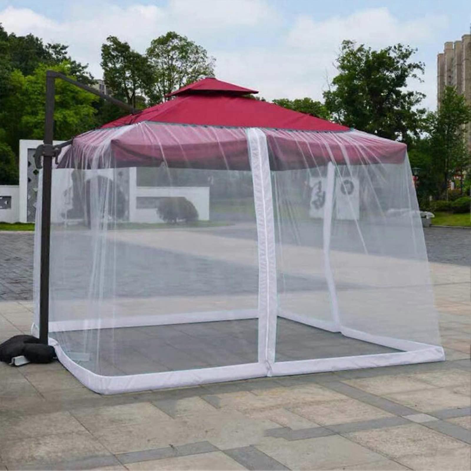 Mosquito Net for Patio Umbrellas, Polyester Mesh, Universal, White 300x300x230cm