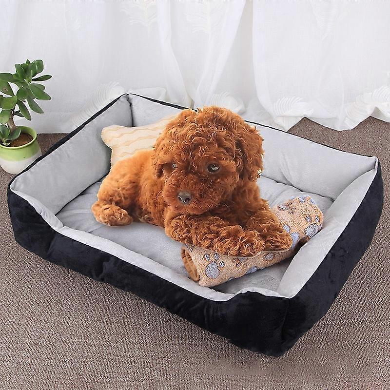 Dog Bone Pattern Big Soft Warm Kennel Pet Dog Cat Mat Blanket, with Blanket Size: XL, 90×70×15cm