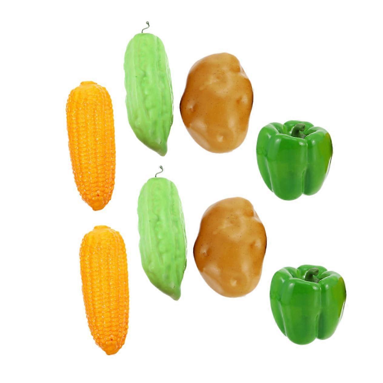 Realistic Simulation Fake Vegetable Models 8Piece Set for Restaurant and Preschool Education