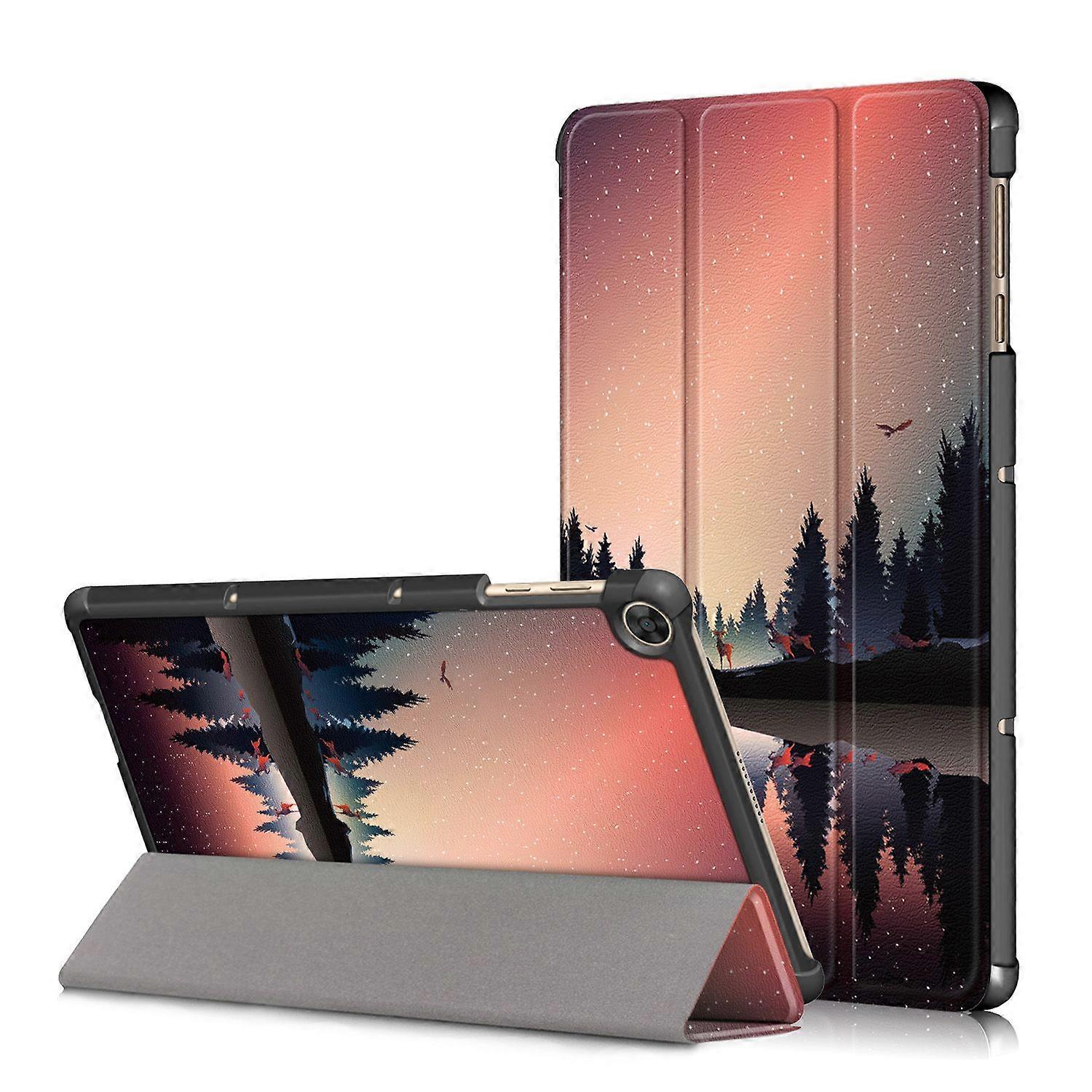 Tri-fold Stand Pattern Printing Leather Case Smart Tablet Cover for Huawei MatePad T 10S/T 10 /Enjoy Tablet 2