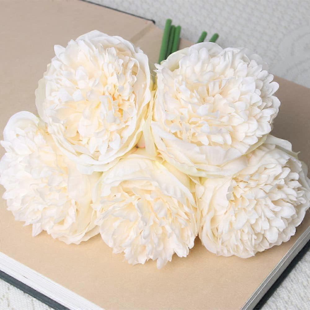 1 bouquet of white artificial peony flowers, furniture decoration, artificial flowers, artificial flowers, wedding bouquets