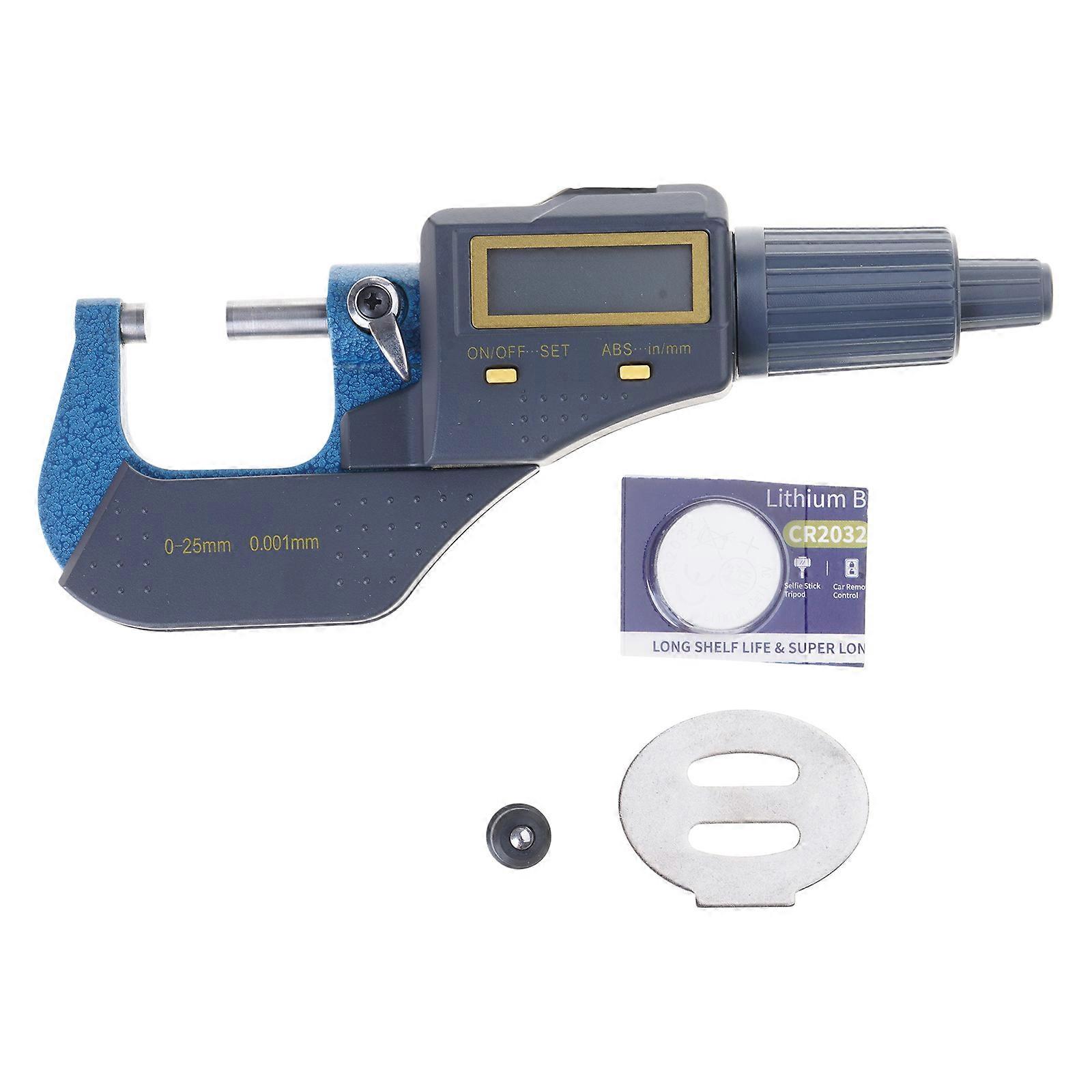 Thickness Measuring Tool Digital Micrometer 0.00005'' 0.001mm Resolution 0-25mm Micrometer