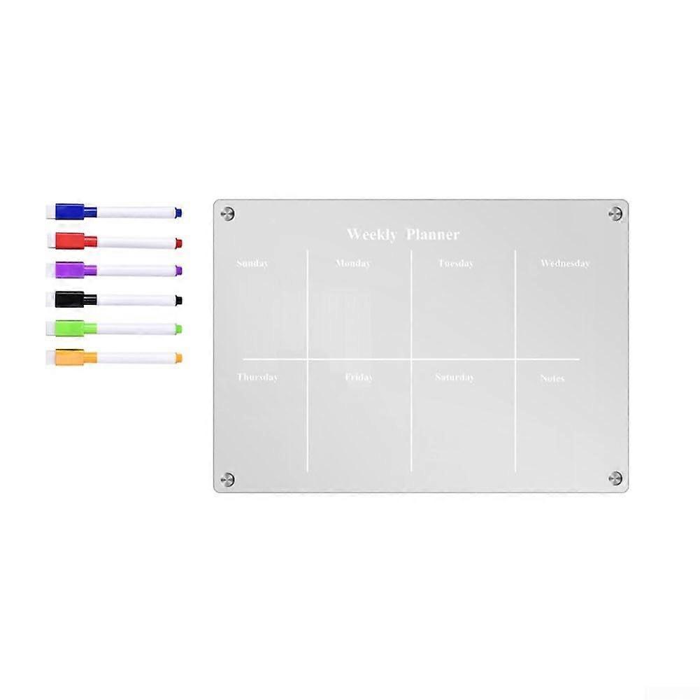 Magnetic calendar board for the fridge for simple task planning and meal planning with markers (A4 size).
