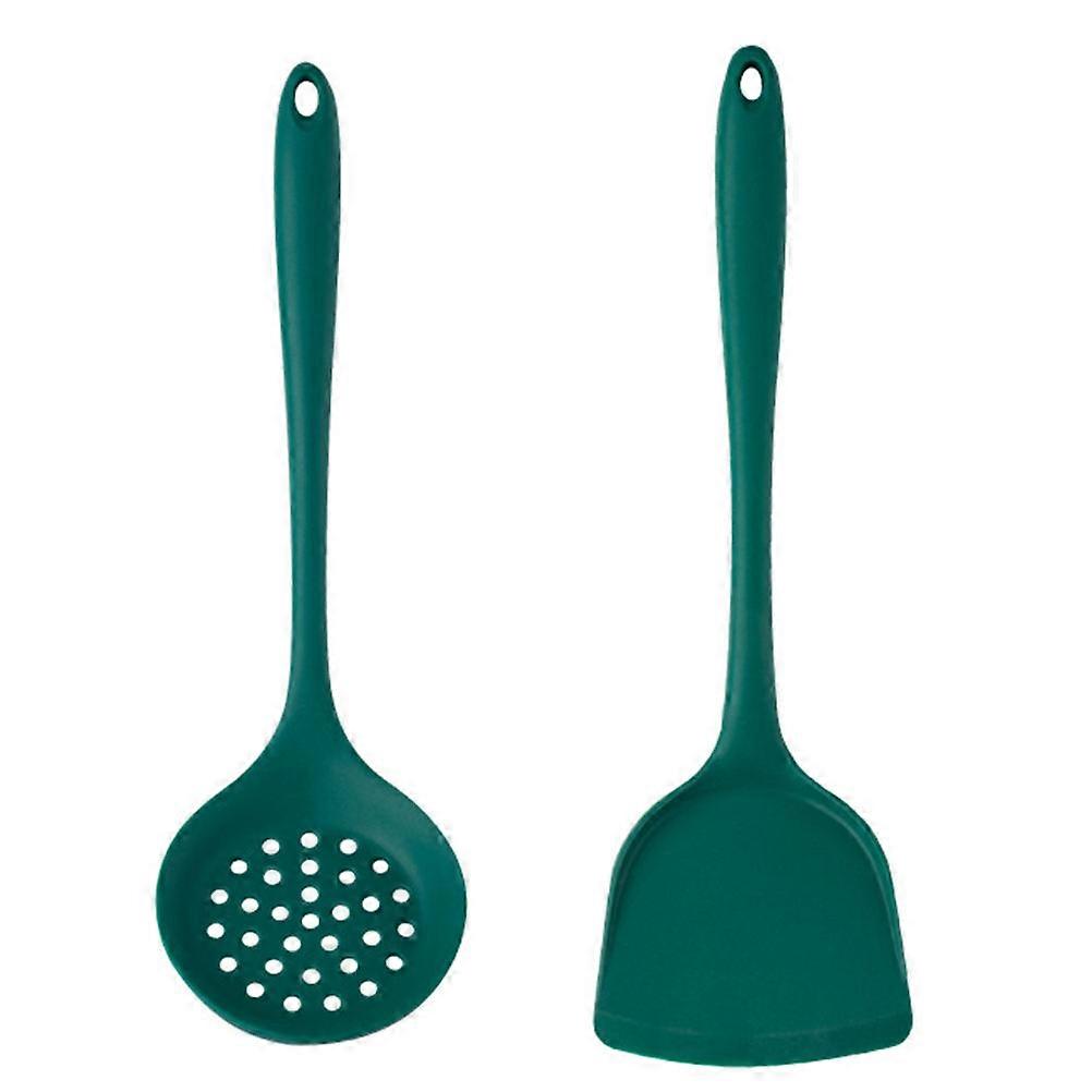 Cooking Utensil Set Silicone Spatula and Slotted Spoon Kitchen Utensil 12.6×3.9×0.6in Ergonomic Handles 1Set