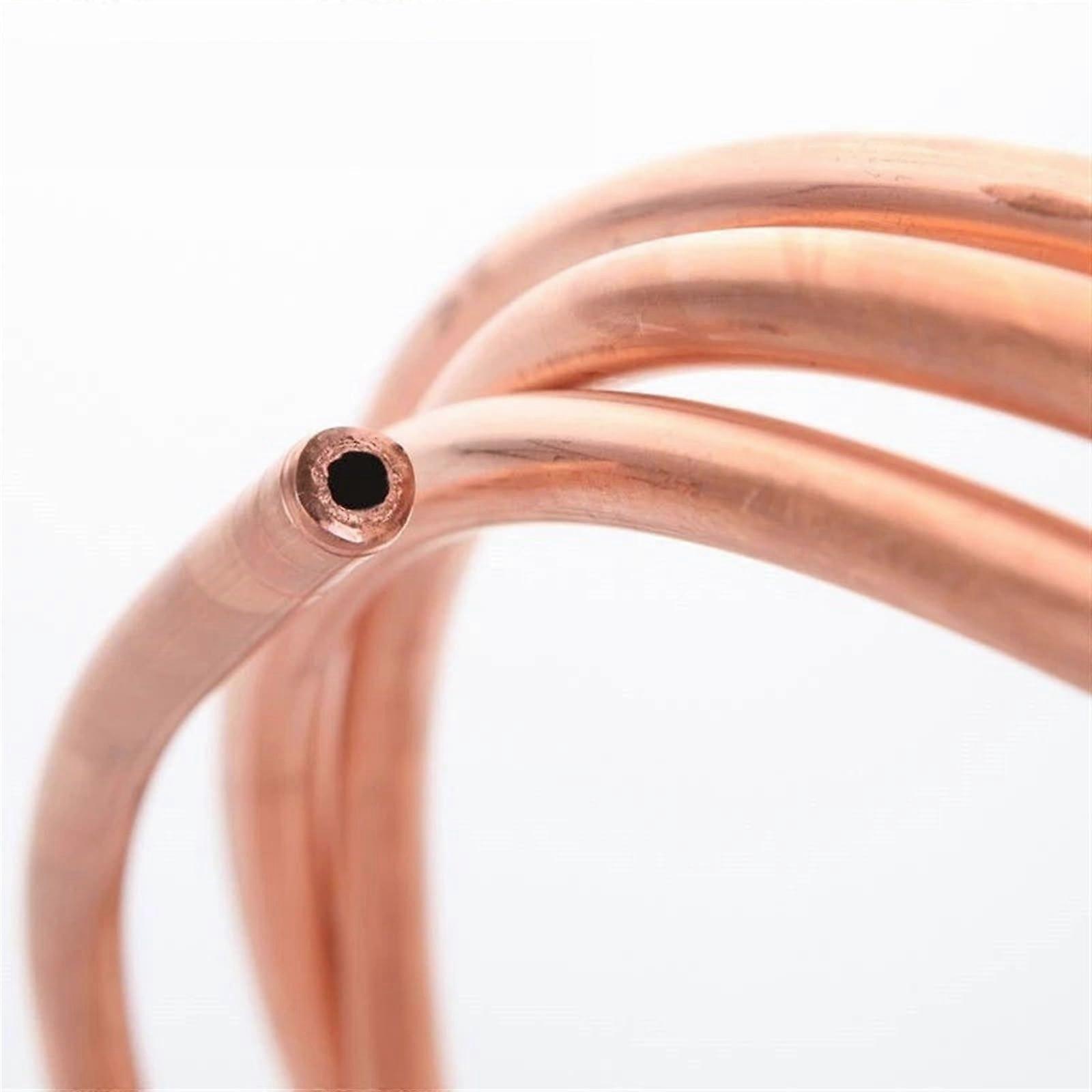 Soft coil copper tube, 99.9% T2 copper pipe for air conditioners, assorted sizes package (9.52 mm x 0.7 mm x 0.5 meter) 9.52mm x 0.7mm x 0.5 meter