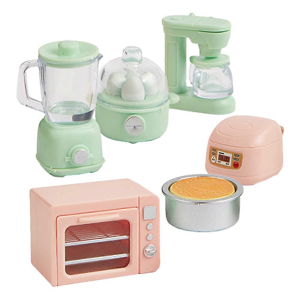 Compact Mini Kitchen Appliance Set for Dollhouse Pretend Play – Multifunctional Cookware for Micro Landscape Decoration, Safe Design for Creative