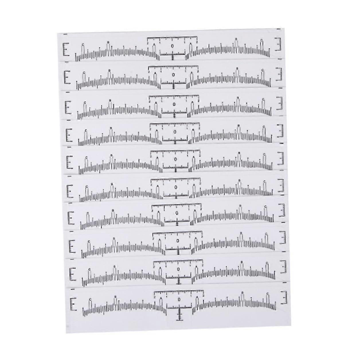100 Disposable Eyebrow Ruler Tool for Microblading, Black Eyebrow Shaping Guide, Mini Measuring Tool, 100 Pack