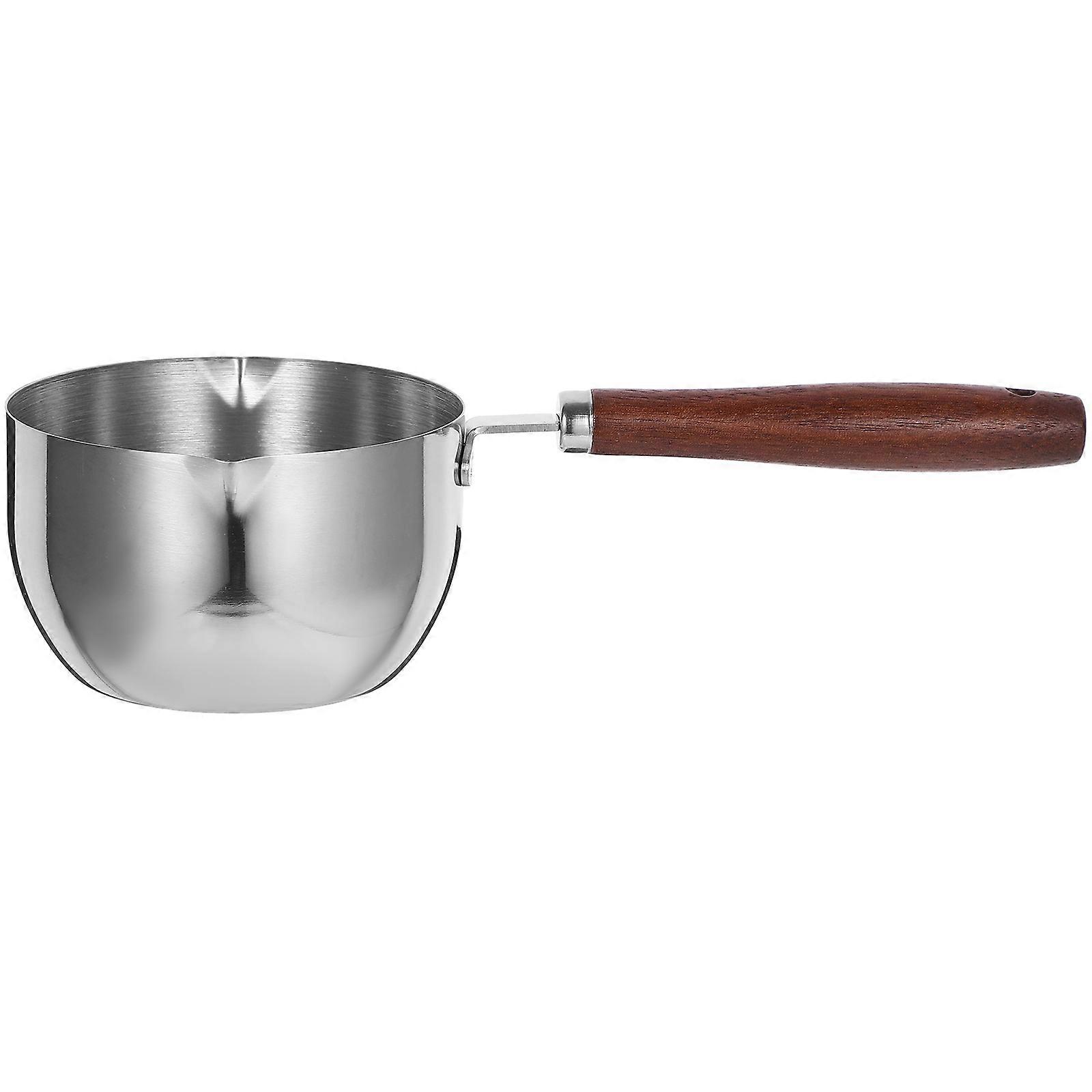 Small Stainless Steel Pan Butter Melting Pot Cooking Enthusiasts Silver Milk Boiling 1Set