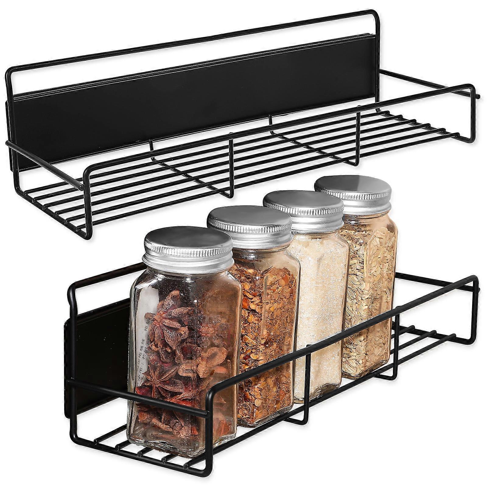 Magnetic Kitchen Spice Rack Punch Fridge Storage Shelf Strong Load Capacity Rounded Corner Design for Microwave Washer Dryer Organization