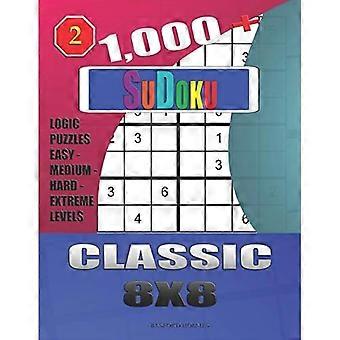 1000 + Sudoku Classic 8x8 : Logikpussel Lätt-Medium-Svårt-Extremt Nivåer