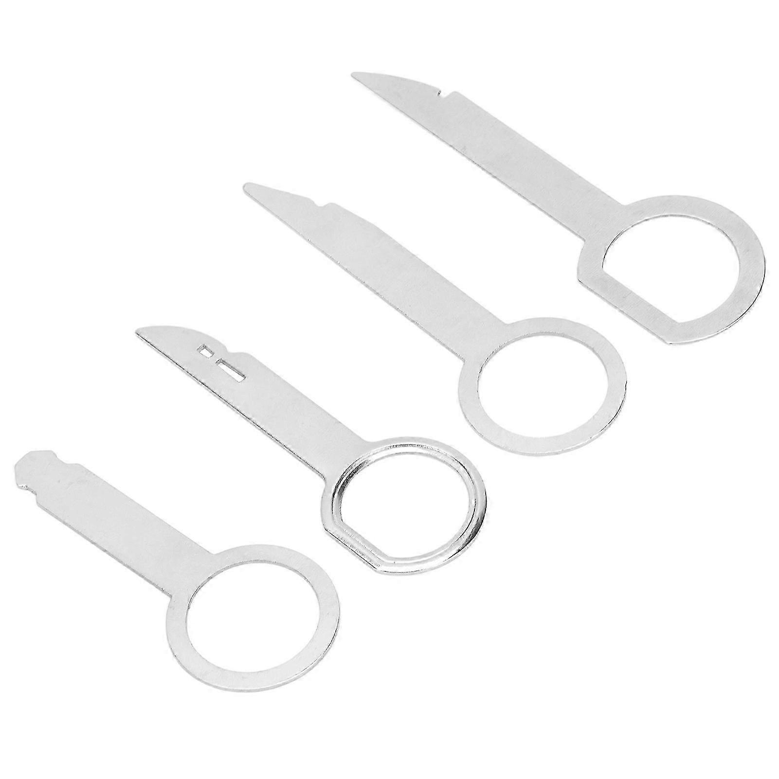 4pcs Car Radio Removal Key Tool Set Universal Stainless Steel CD Player Release Keys Tools for Certain Brands