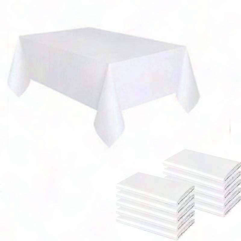 4 Pack Disposable Rectangular Tablecloths 137x275cm White Party Table Covers
