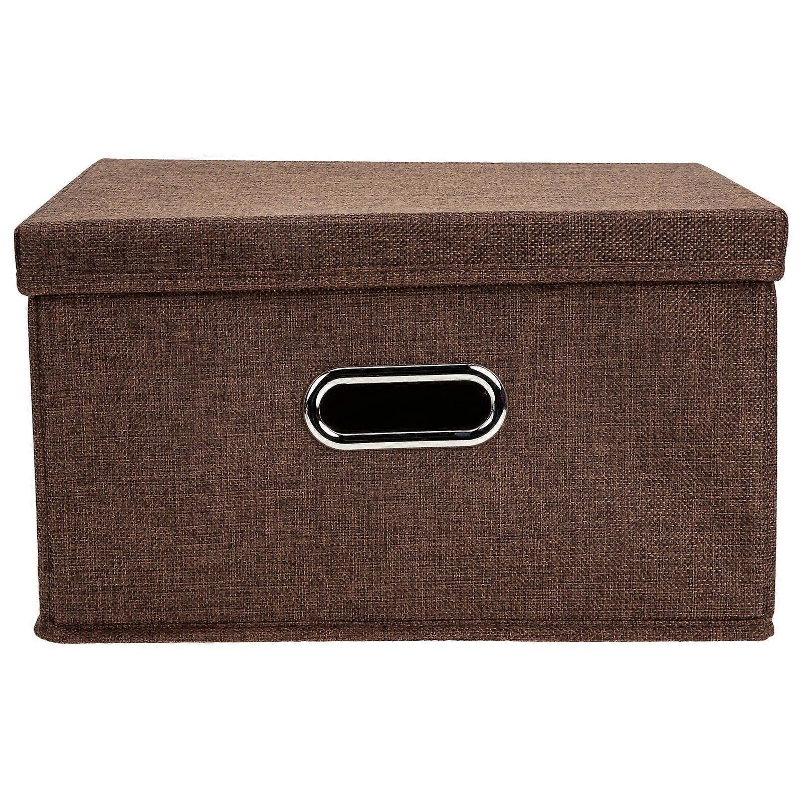 File Organizer Foldable Storage Bin Cotton Linen Rectangular Household Use Wear Resistant 1Pack