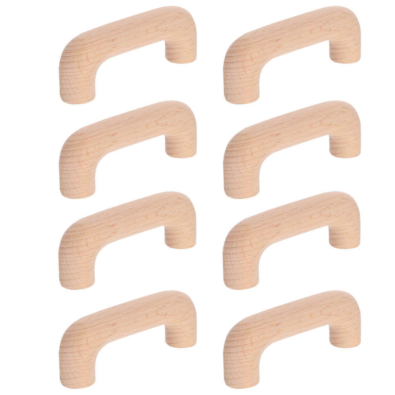 8pcs Wooden Door Handle Cabinet Knobs and Drawer Handles
