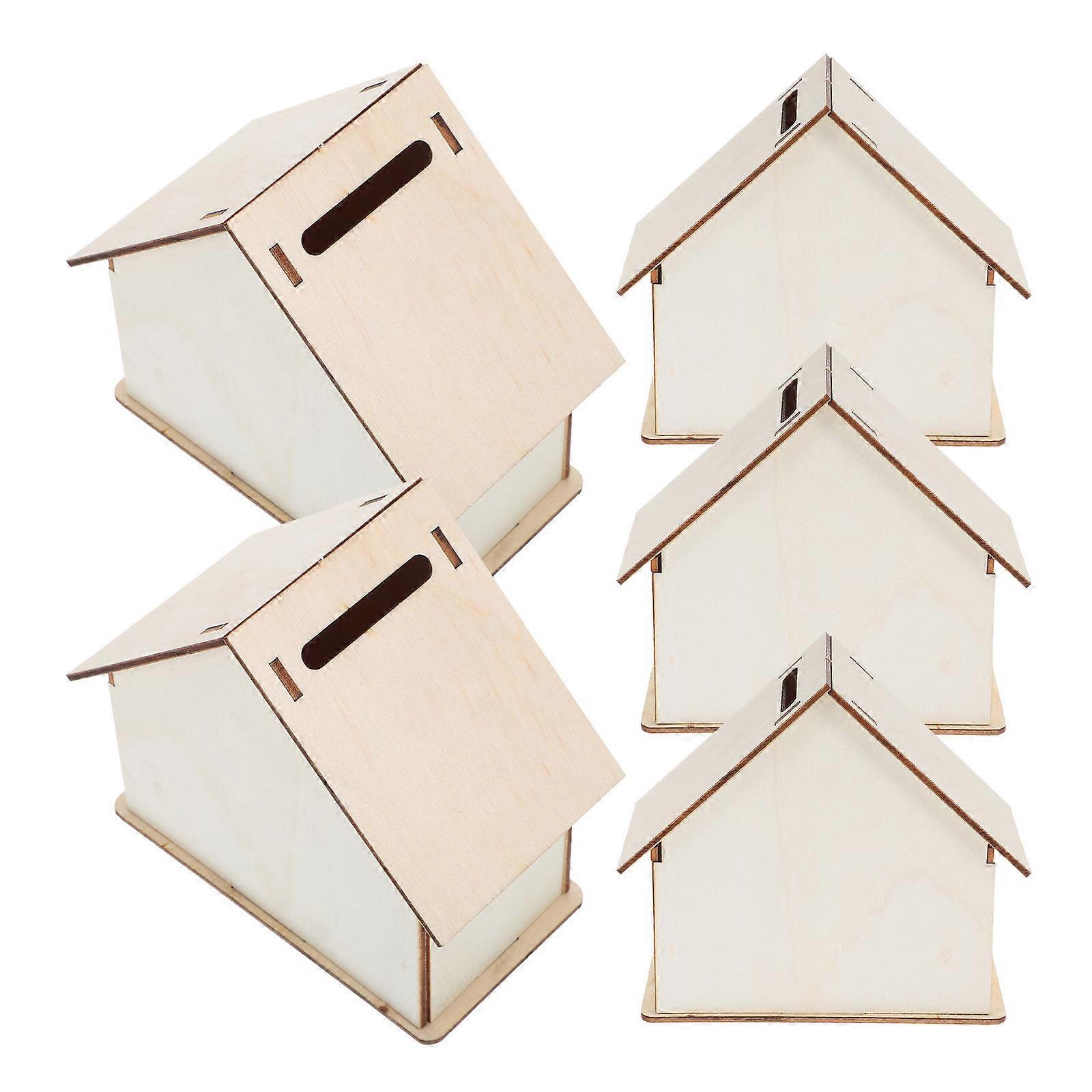 DIY Piggy Bank for Kids Made of Composite Material Beige Color Perfect for Decoration and Cultivating Saving Habits 5 pcs