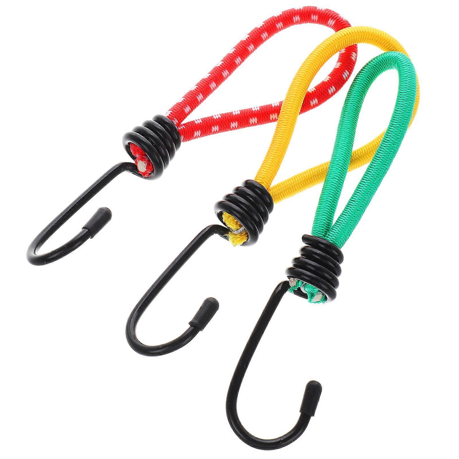 Elastic Cord Hooks Fast Easy Adjusting Outdoor Camping Buckle Durable Latex 3Pcs Set